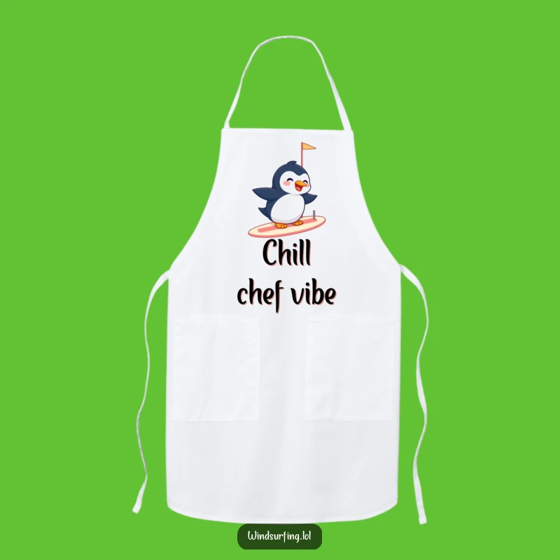 Funny Penguin Sailboard Apron - Kitchen Fun for Arctic Lovers Gift