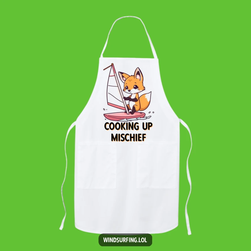 Funny Fox Windsurfer Apron: Cook with Playfulness and Curious Fox Charm