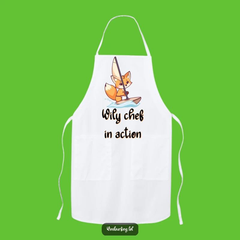 Funny Fox Windsurfer Apron: Curious Peeker - Humorous Kitchen Gift