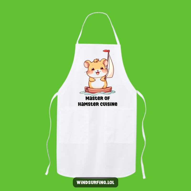 Funny Hamster Sailboat Apron: Smiling Propulsion - Humorous Kitchen Gift