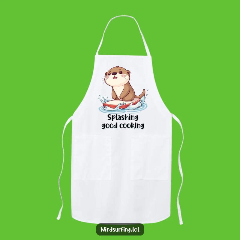 Funny Otter Sailboard Apron - Kitchen Fun with Splashy Otters Gift