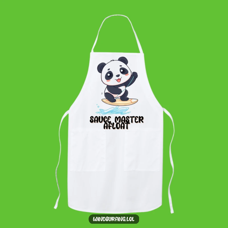 Funny Panda Windsurfer Apron: Cook Up Laughs with This Adorable Panda, Perfect Funny Gift