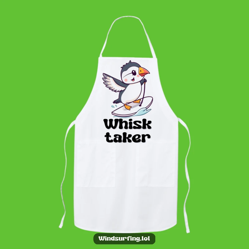 Funny Puffin Windsurfing Apron - Cook Up Smiles in the Kitchen