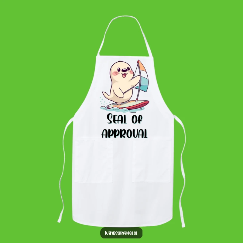 Funny Seal Windsurfing Apron: Hilarious Kitchen Accessory for Ocean Cooks