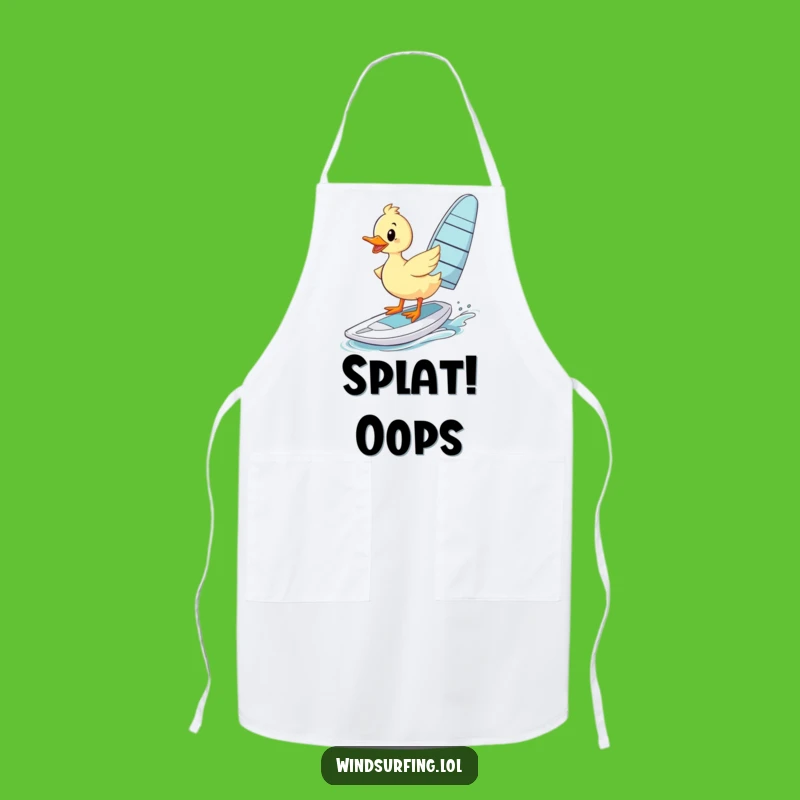 Funny Wobbly Duck Windsurfer Apron: Cook Up Laughs with This Duck's Balance, Perfect Funny Gift