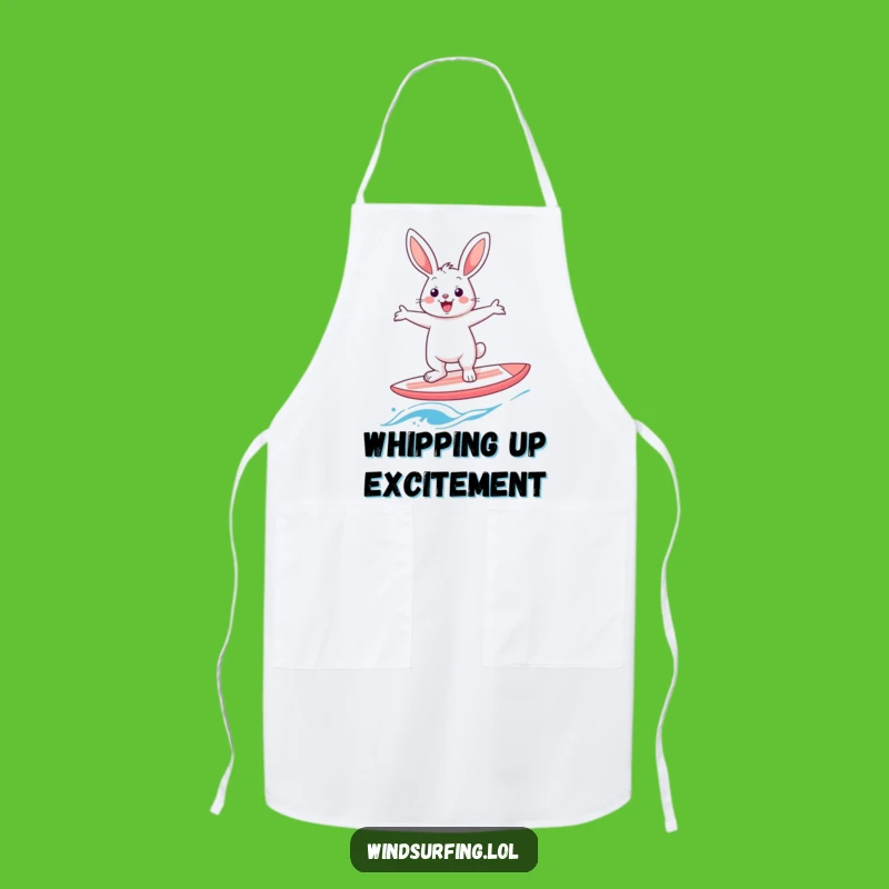 Funny Rabbit Windsurfer Apron: Cook Up Laughs with a Cheerful Hare's Balancing Act