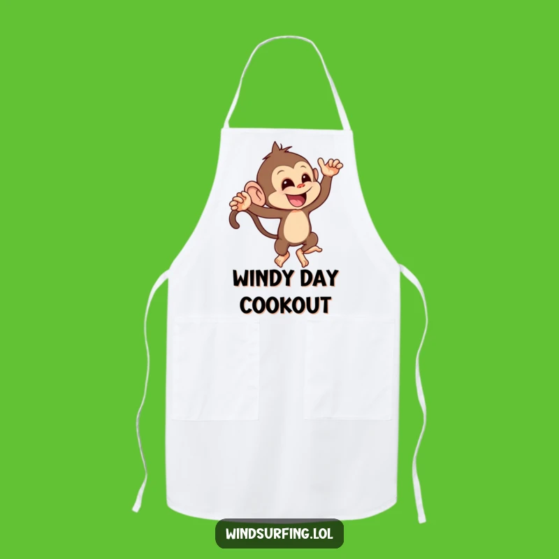 Funny Mischievous Monkey Gust Apron - Playful Kitchen Fun