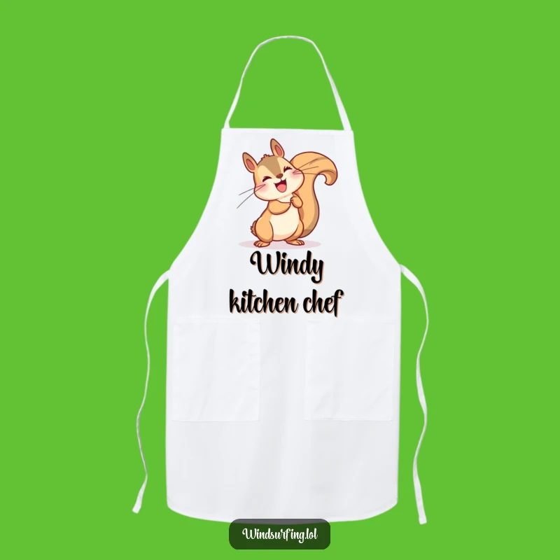 Funny Windy Squirrel Leaning Apron - Cook with Nature's Drama