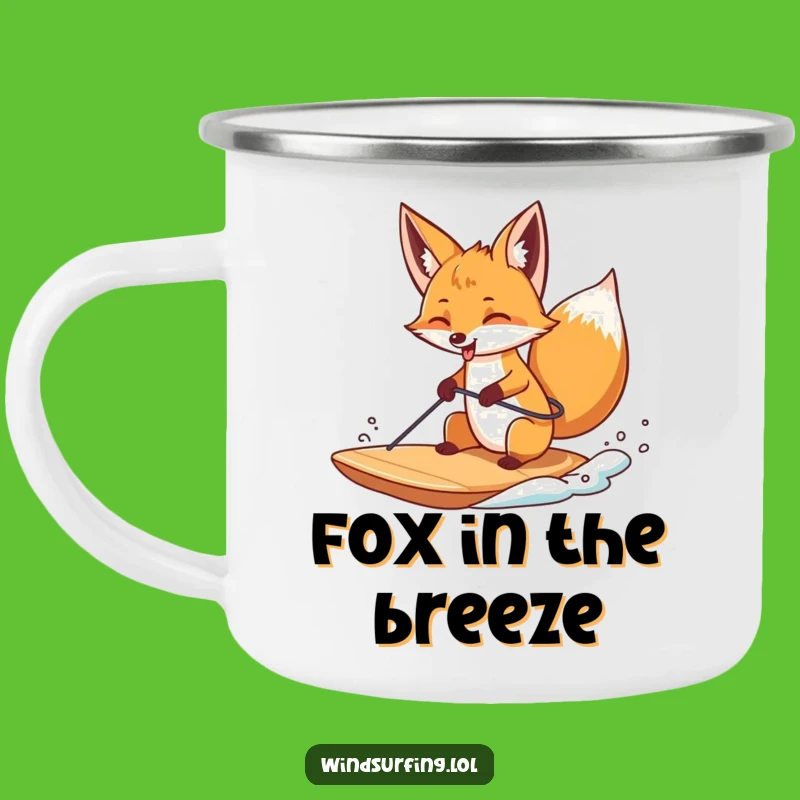 Funny Fox Windsurfing Tongue Camping Mug - Adventure Brew