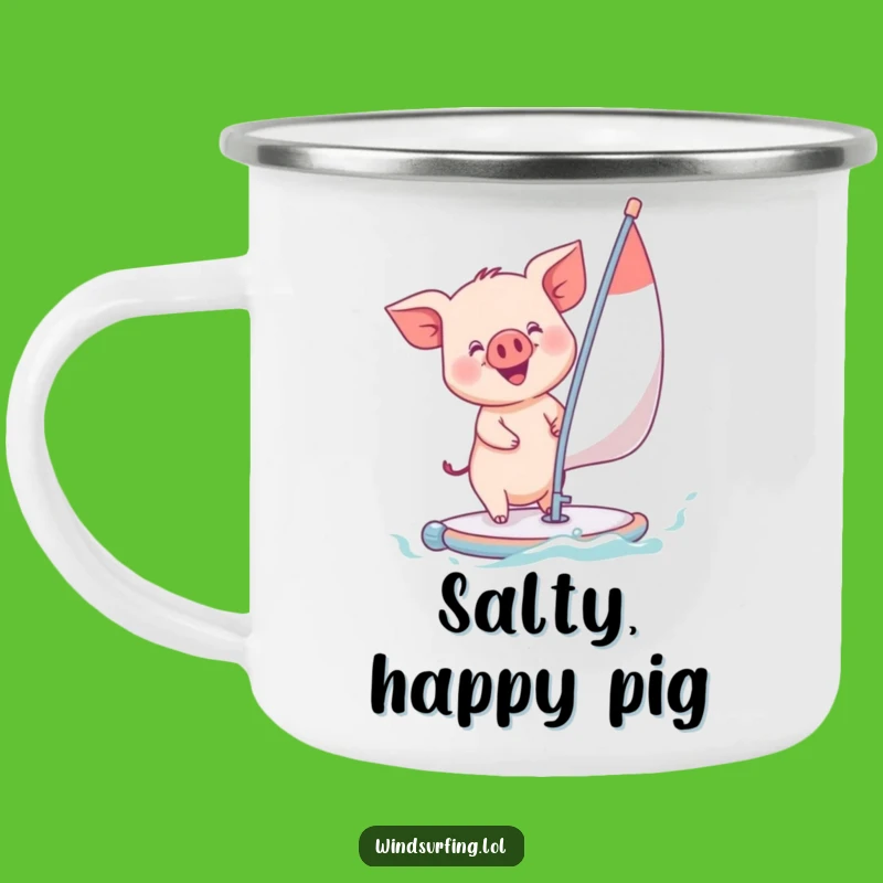 Funny Piglet Windsurfing Camping Mug - Cute and Hilarious for Outdoor Escapades