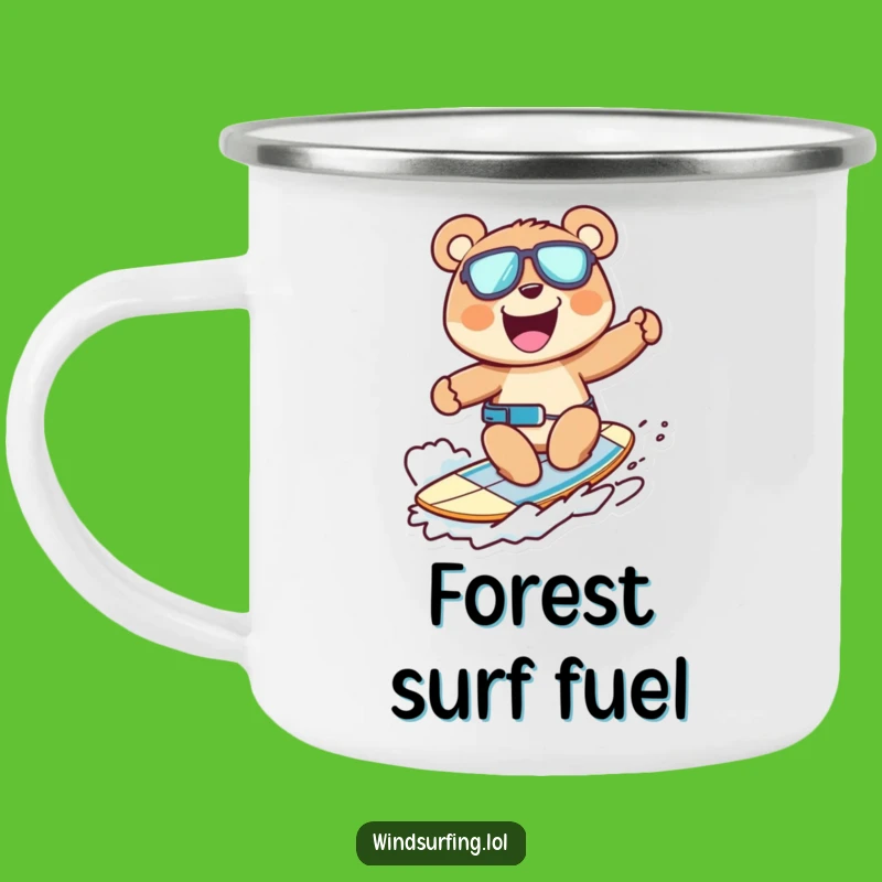 Funny Windsurfing Bear Camping Mug: Your Hilarious Companion for Outdoor Adventures