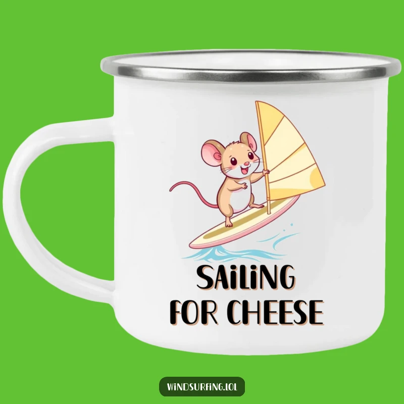 Funny Windsurfing Mouse Camp Mug: Squealing Adventure - Rustic Humorous Gift