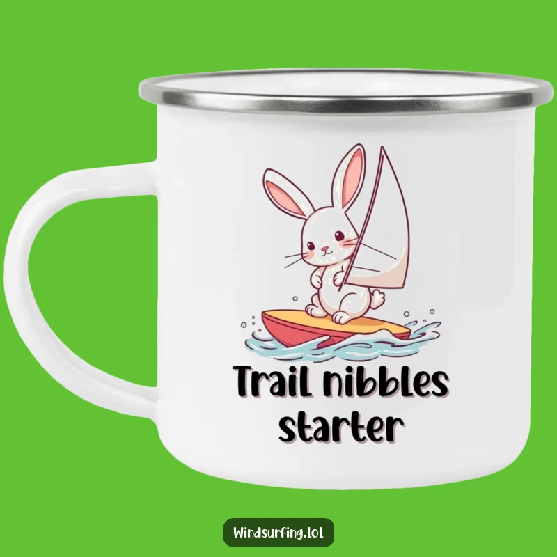 Funny Windsurfing Rabbit Camping Mug: Your Hilarious Companion for Outdoor Adventures