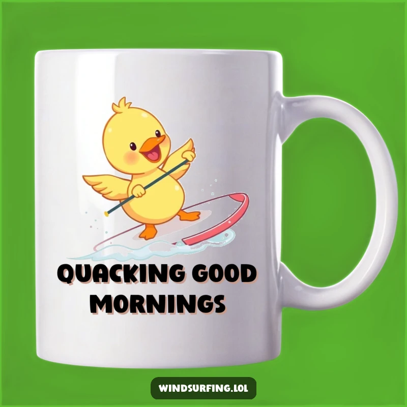 Funny Duckling Windsurfing Mug: Quack Up with This Adorable Gift!