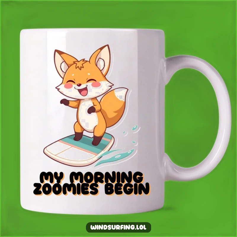 Funny Fox Windsurfing Mug: A Hilarious Gift for Water Sport Enthusiasts