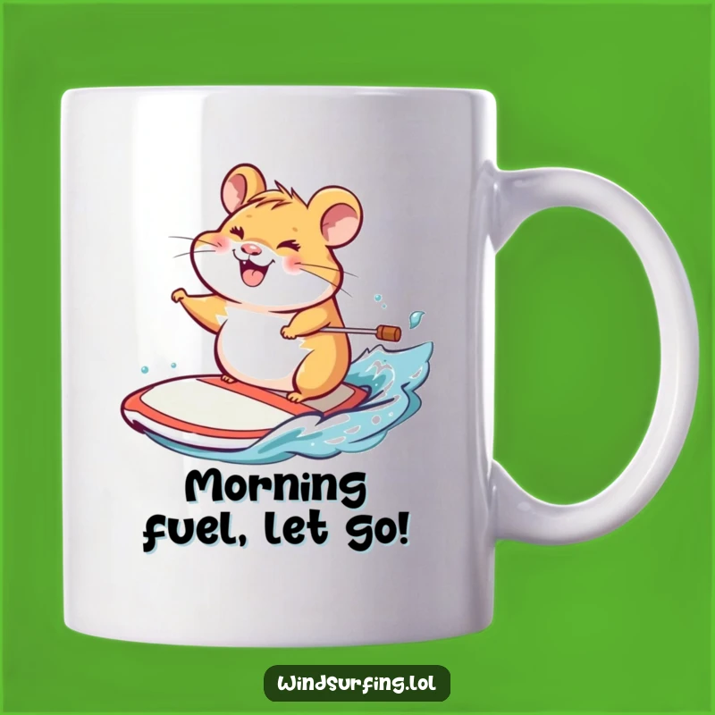 Funny Hamster Windsurf Mug: Cheerful Grins Make a Perfect Gift
