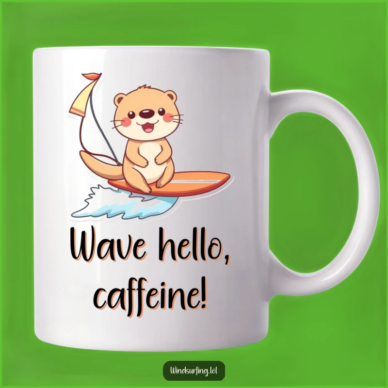 Funny Otter Surfing Mug: A Joyful, Speedy Otter Gift for Ocean Lovers