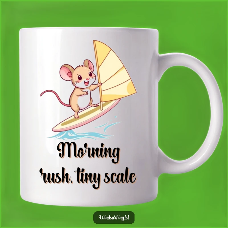 Funny Windsurfing Mouse Mug: Squealing Adventure - Perfect Extreme Sport Humor Gift