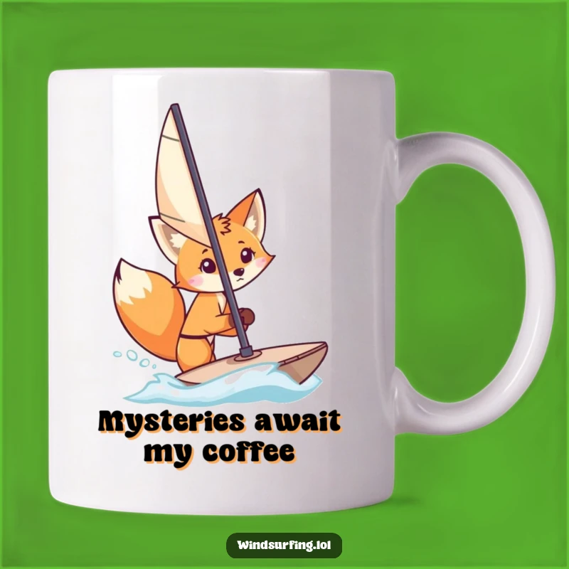 Funny Fox Windsurfer Mug: Curious Peeker - Perfect Adventurous Humor Gift