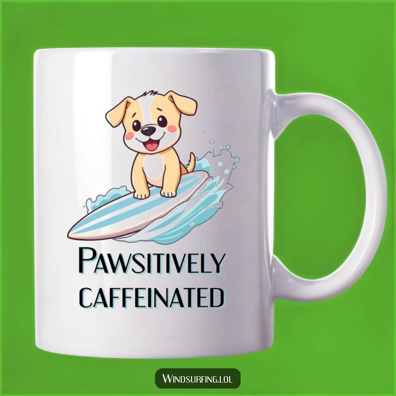 Funny Puppy Surfing Mug - Adorable and Hilarious Gift for Dog Lovers