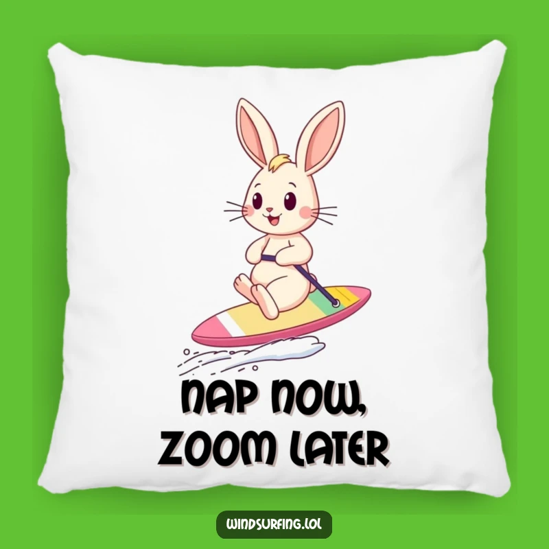 Cute Funny Bunny Sailboard Pillow: Cozy Comfort & Gift
