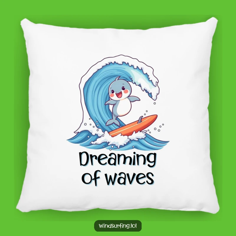 Soft Funny Dolphin Surf Pillow - Cozy Ocean Accent for Beach Homes Gift