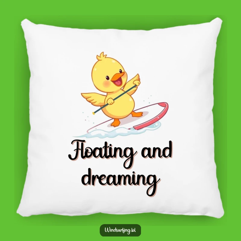 Cuddle Up with the Funny Duckling Windsurfing Pillow!