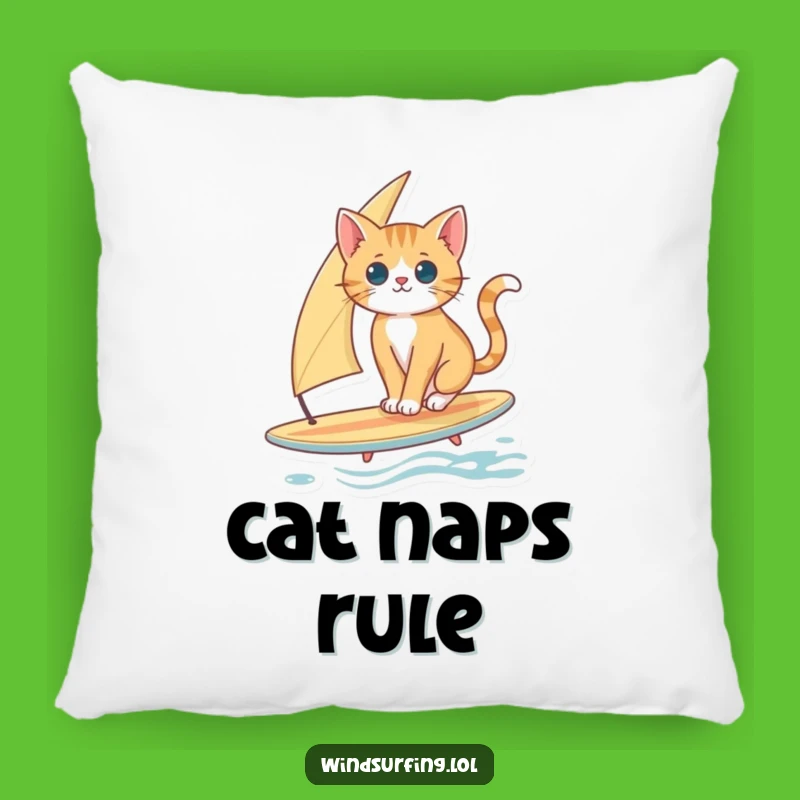 Funny Cat Surfing Pillow: Cozy Comfort with a Balancing Cat
