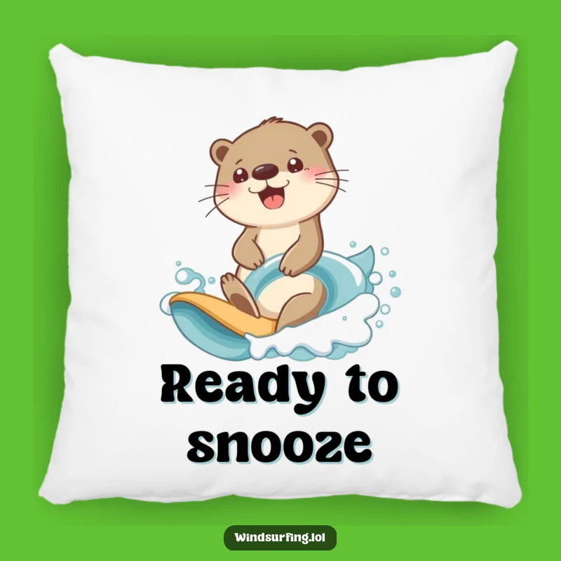 Funny Otter Wave Rider Pillow - Comfy & Cheerful Ocean Accent