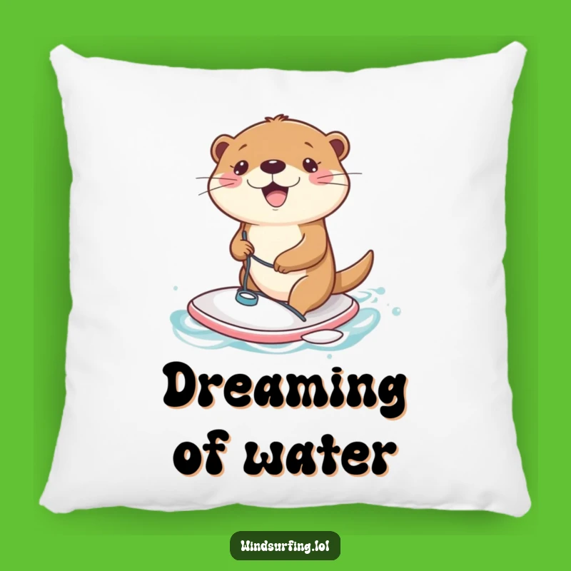 Funny Otter Windsurfing Pillow: Joyful Comfort, Cozy Funny Gift!