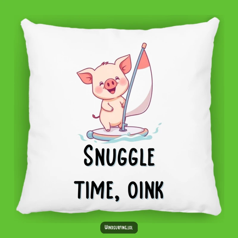 Funny Piglet Windsurfing Pillow - Soft and Hilarious Comfort for Your Cozy Nook