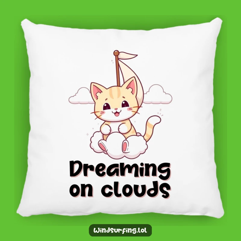 Funny Smiling Cat Cloud Sail Pillow - Cozy & Whimsical Comfort
