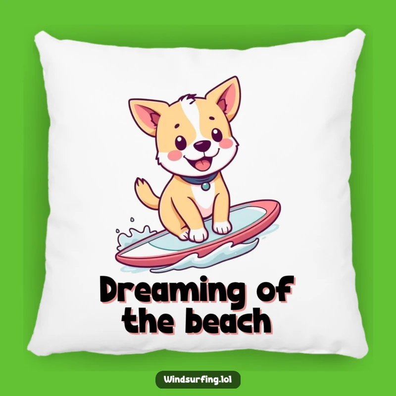 Funny Windsurfing Dog Pillow: Add Comfort and Canine Fun to Your Home Decor