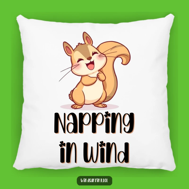 Funny Windy Squirrel Leaning Pillow - Cozy Nature Accent