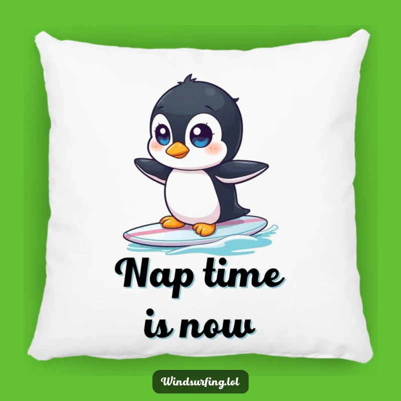 Funny Penguin Surf Pillow: Cozy Comfort with a Hilarious Wide-Eyed Friend