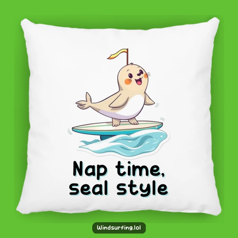 Funny Seal Balancing Pillow: Cozy Comfort with Hilarious Surfing Seal Design