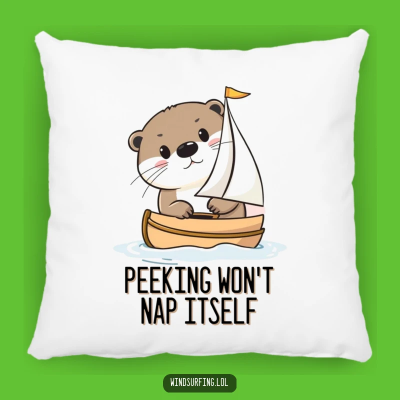 Cute Funny Otter Sailing Pillow: Cozy Comfort & Funny Gift