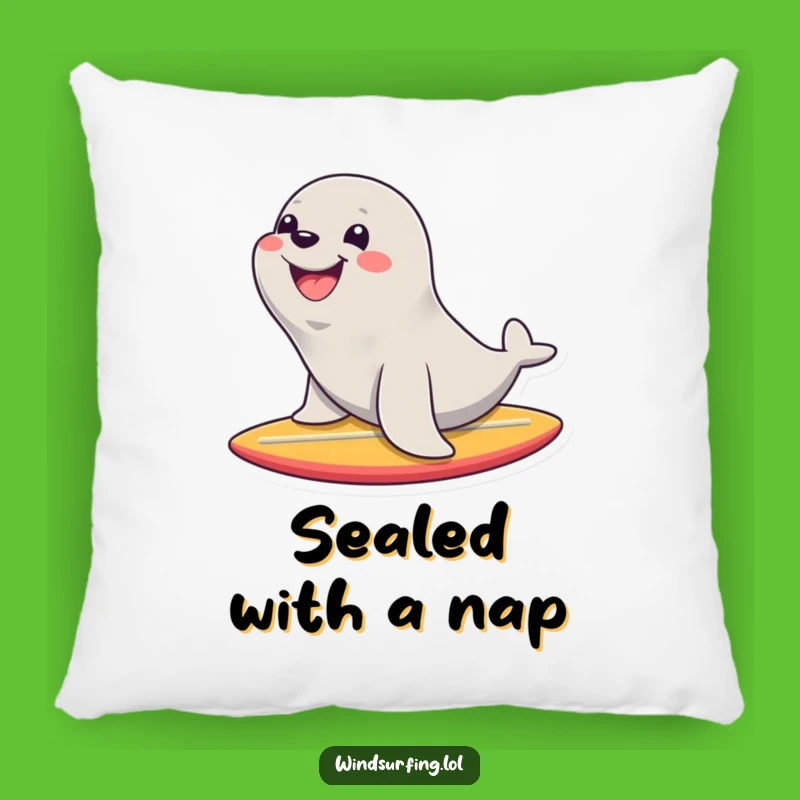 Funny Seal Surf Pillow: Cozy Cushion of Aquatic Joy