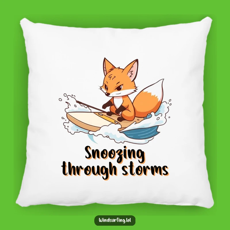 Funny Determined Fox Surf Pillow - Cozy Cushion with a Resilient Vibe, Great Funny Gift