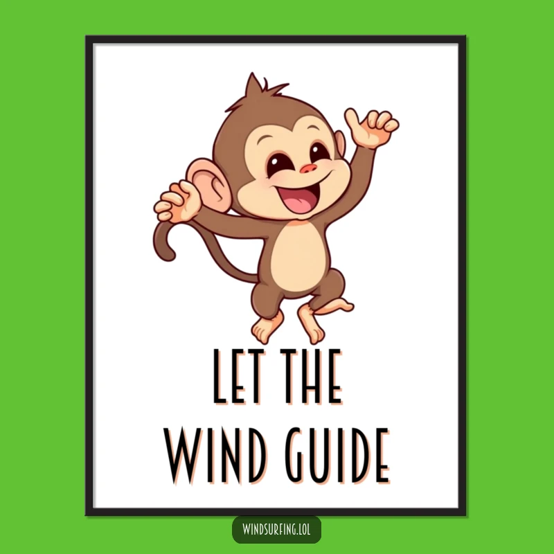 Funny Mischievous Monkey Gust Digital Art - Instant Playful Decor