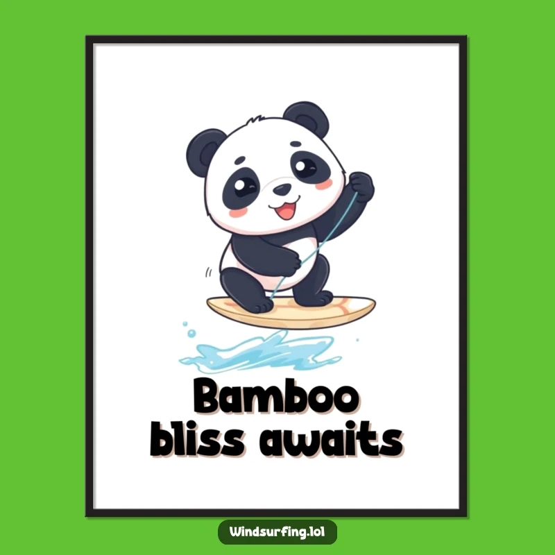 Funny Panda Windsurfer Digital Art: Bring Home This Hilarious Panda's Adventure