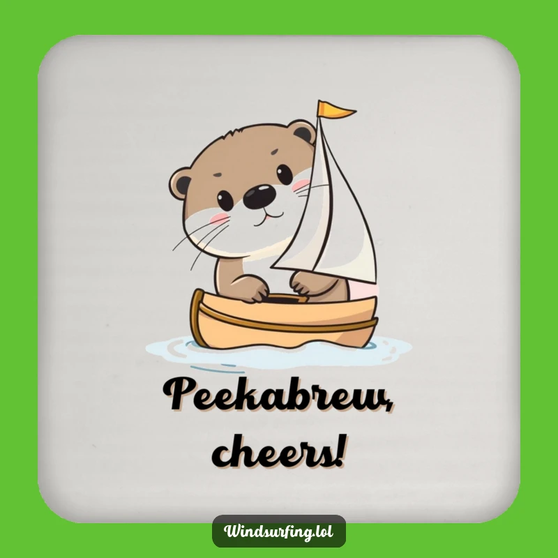 Funny Curious Otter Sailing Coaster: Protect Surfaces & Gift