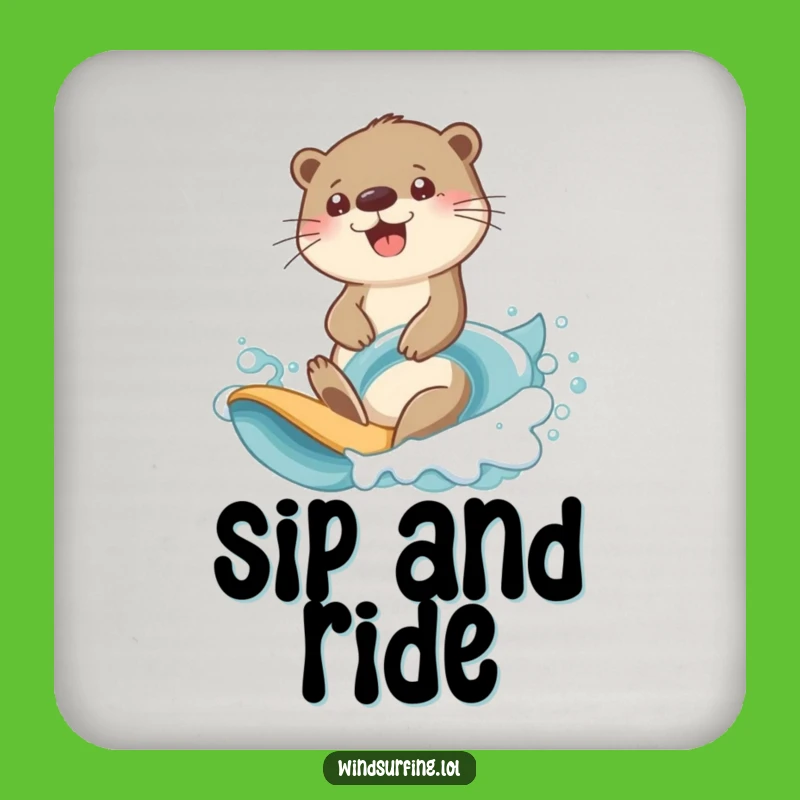 Funny Otter Wave Rider Coaster - Protect Surfaces with Ocean Charm