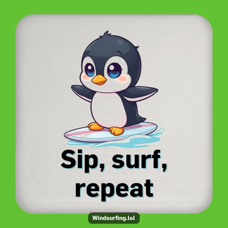 Funny Penguin Surf Coasters: Protect Surfaces with Wide-Eyed Wobble Humor
