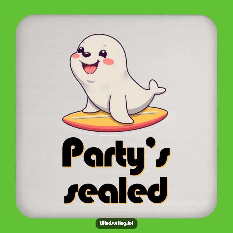 Funny Seal Surf Coasters: Protect Tables with Happy Seal Art