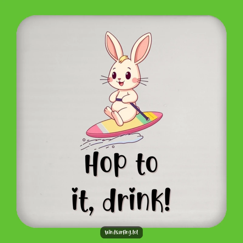 Funny Bouncing Bunny Sailboard Coaster: Protect Surfaces & Gift