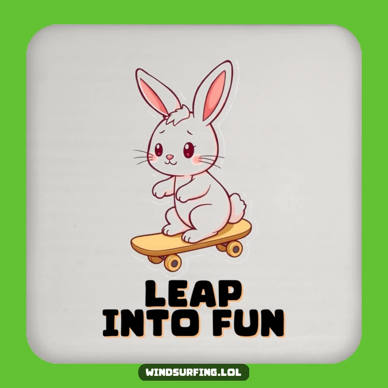 Funny Playful Bunny Surf Coaster - Fun Drink Accessory, Perfect for Tables