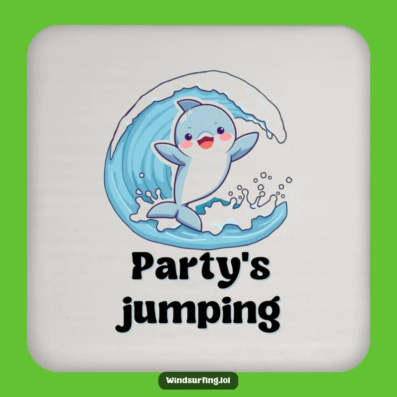 Funny Dolphin Wave Coasters: Protect Tables with Joyful Ocean Art