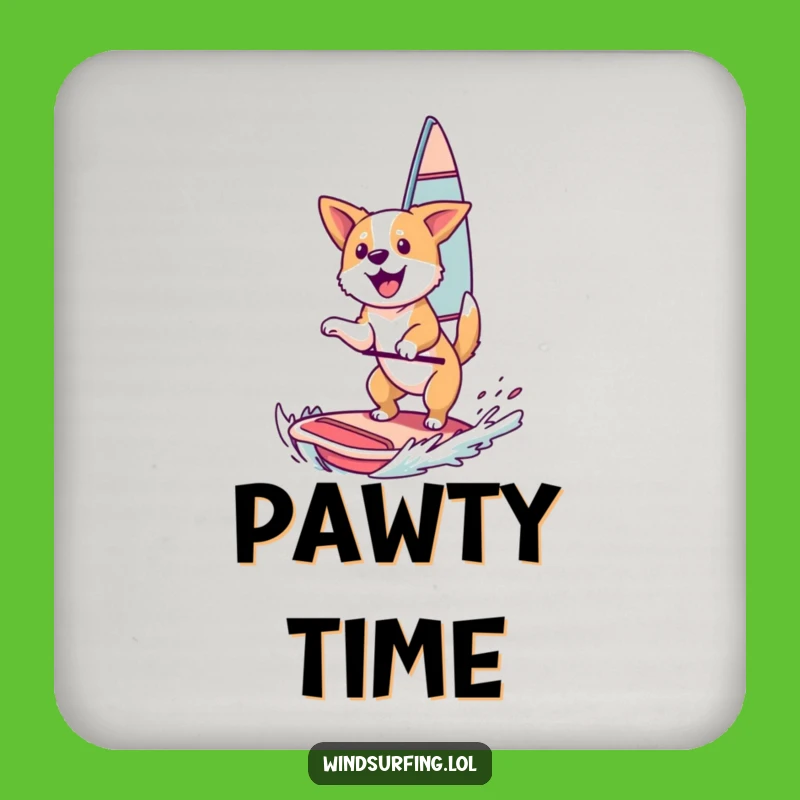 Funny Dog Windsurfing Coaster: Happy Paws Protection, Perfect Home Funny Gift!