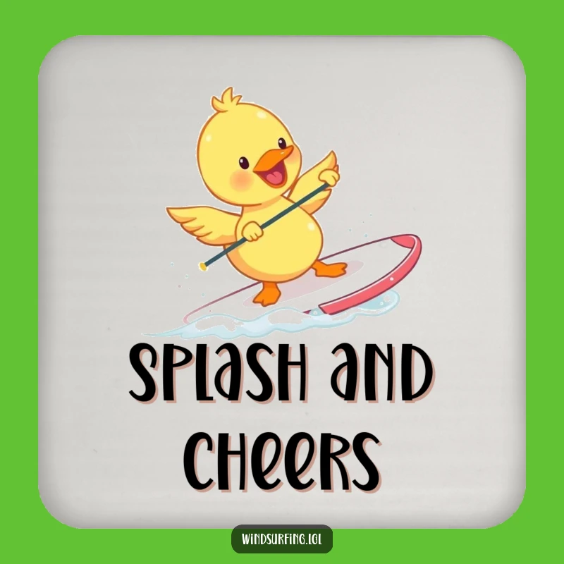 Protect Surfaces with a Funny Duckling Windsurfing Coaster!